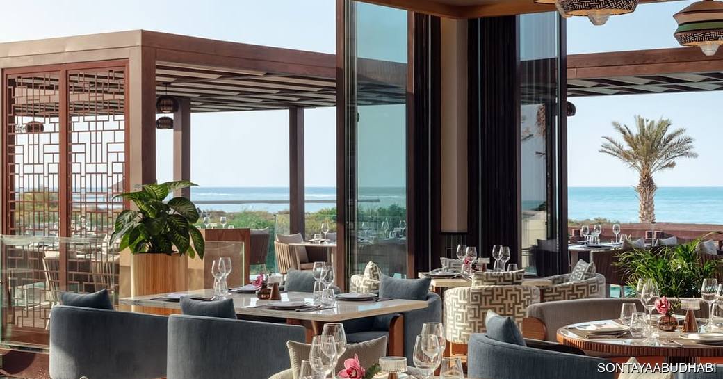 Sontaya Abu Dhabi dining area, sea view