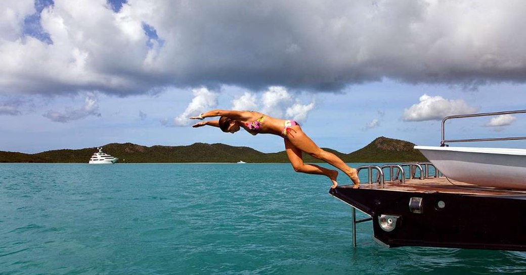 swim platform of luxury yacht prana