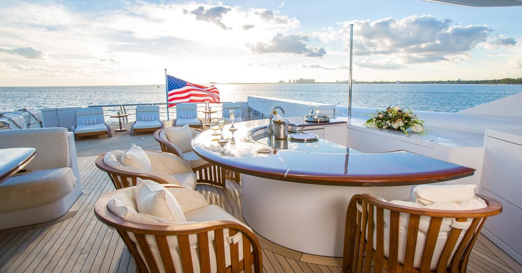 superyacht USHER available for christmas or new year's charter in the Caribbean