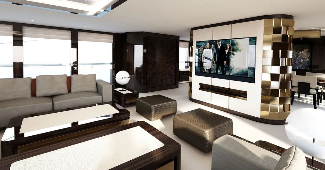 Main salon on superyacht SOARING 