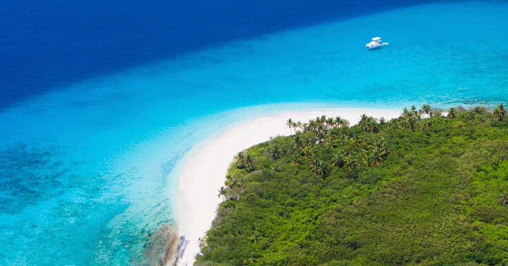 deserted Sandy Cay in the British Virgin Islands