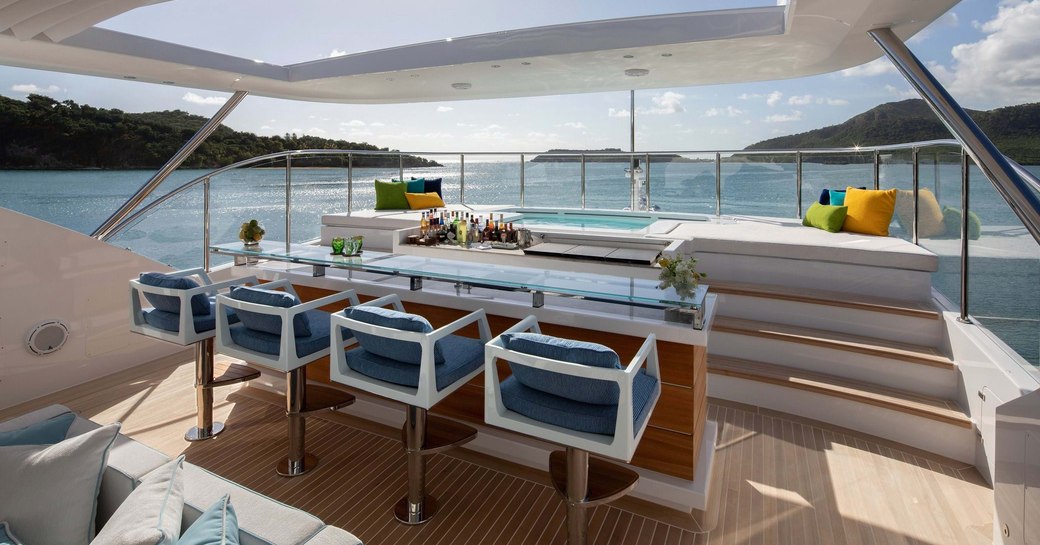 Sundeck on board charter yacht SKYLER