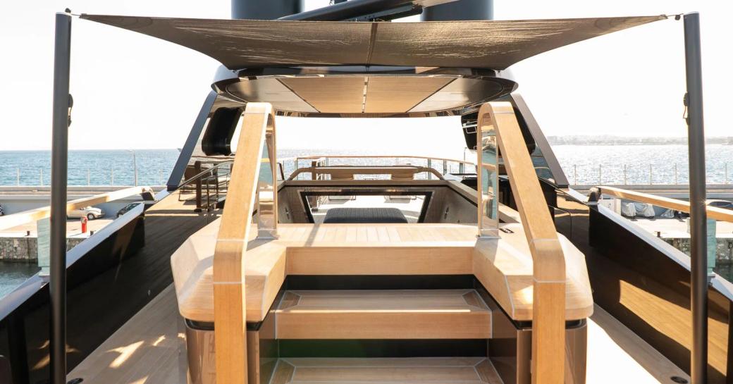 Sun deck onboard charter yacht RAJA²