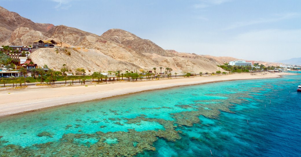 Elevated sandy terrain adjacent to the Red Sea