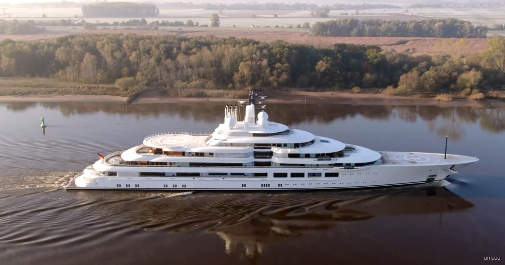 Superyacht SCHEHERAZADE on sea trials in Germany