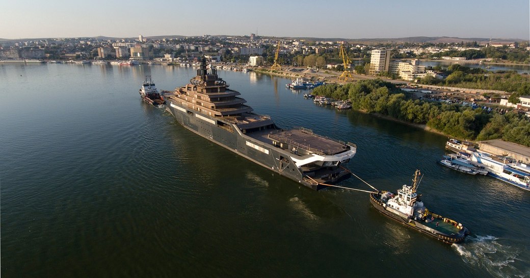 Aerial image of superyacht REV 