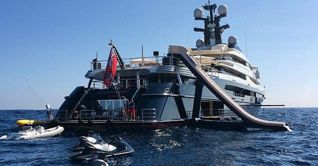 Waterslide on-board Equanimity yacht