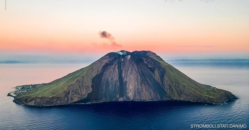 Sciara del Fuoco Stromboli island aerial view