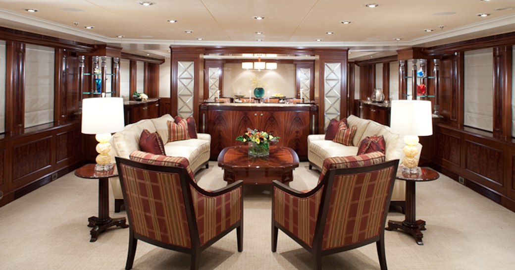 The main salon of luxury yacht KATYA