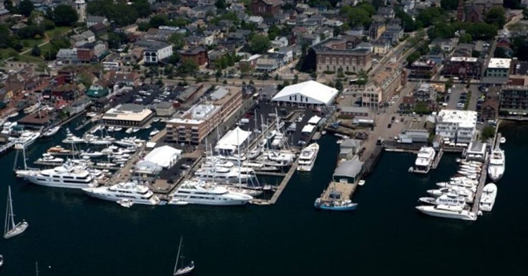 Yachts assembled Newport Shipyard in Rhode Island for the Newport Charter Yacht Show