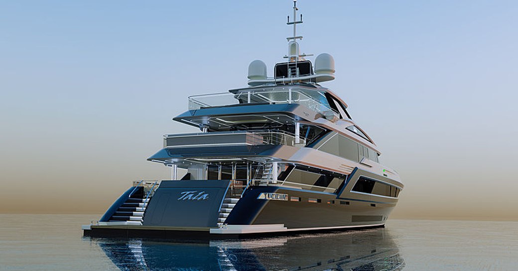 CGI of Superyacht Project Tala on water