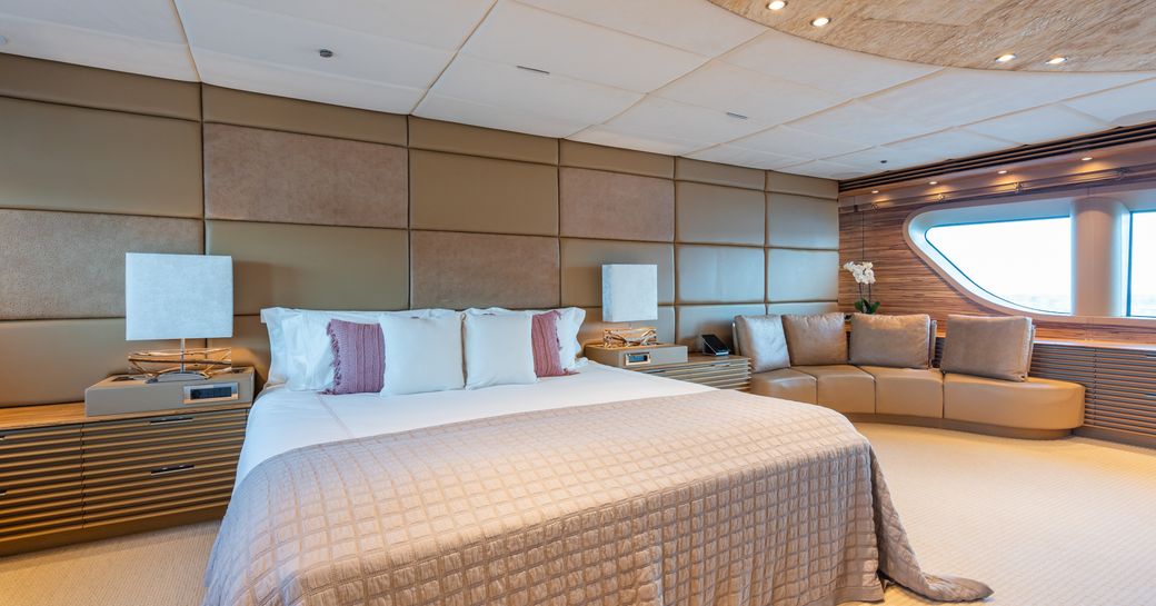 Master cabin onboard charter yacht SERENITY