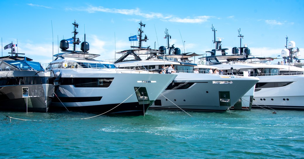 Superyacht charters berthed at Cannes Yachting Festival