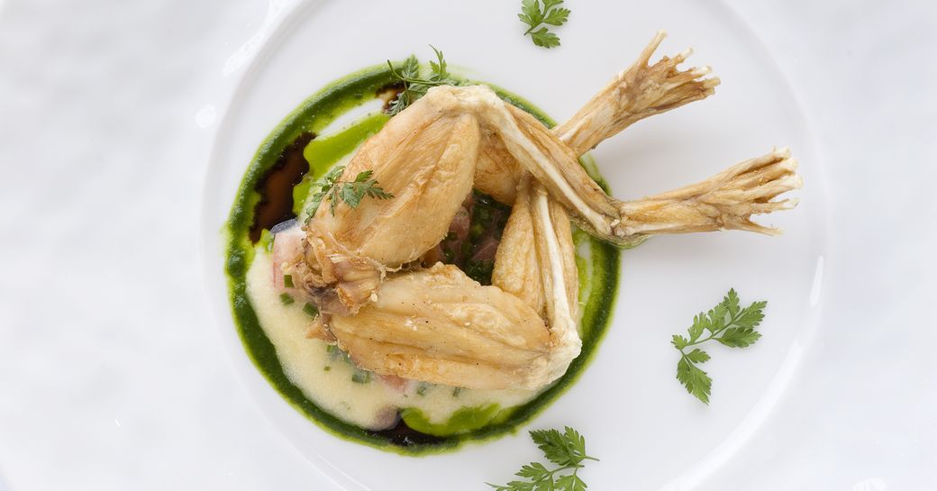 frog legs served gourmet style in the South of France