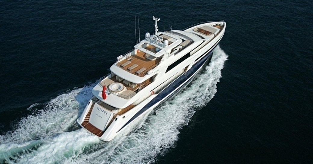 A running shot of M/Y TATIANA