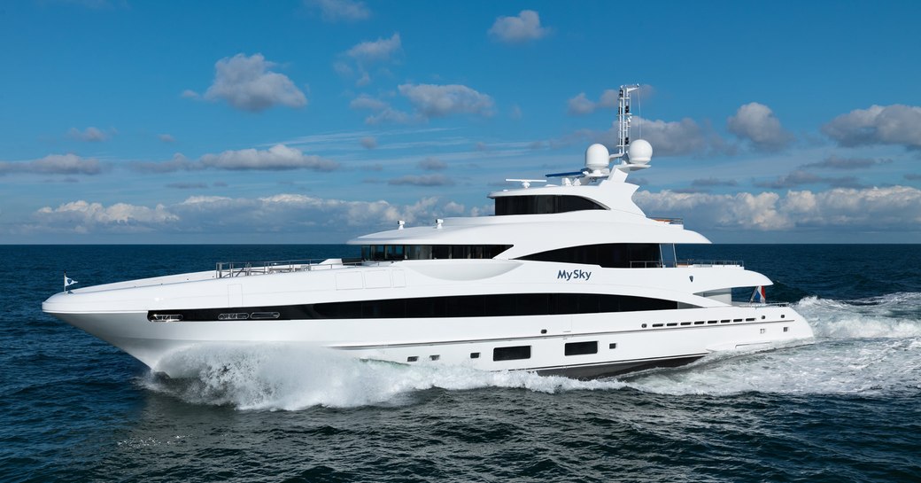 superyacht MYSKY cruising on a luxury yacht charter