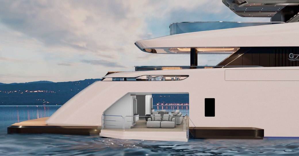 extendable doors that open to great views of the sea onbaord luxury superyacht O'REA