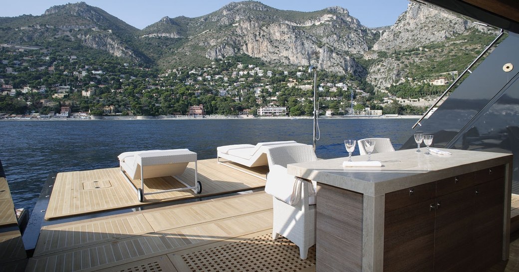 Beach club on Superyacht Icon