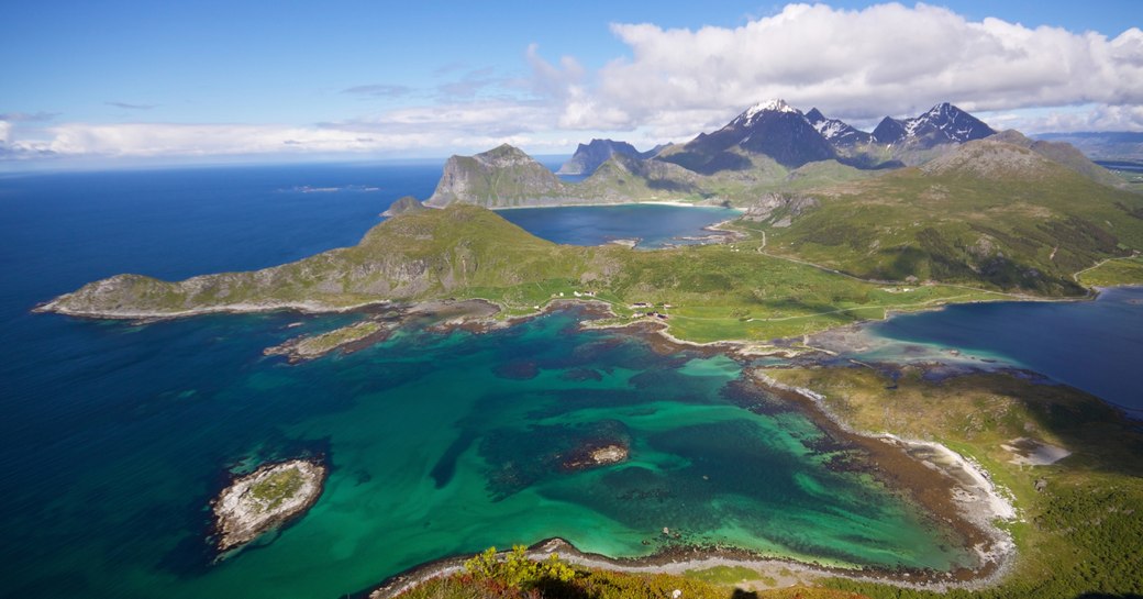 aerial view of Norwegian Fjords