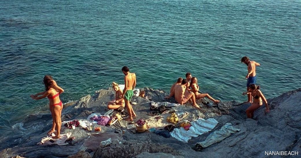 Nanai Beach Mallorca people, rocks, water
