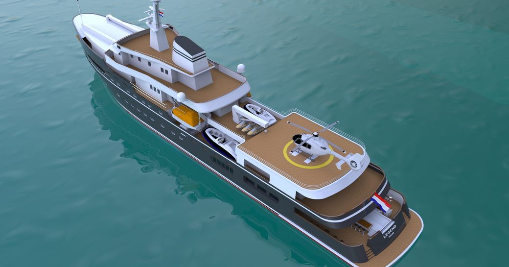 Expedition yacht Legend with helipad