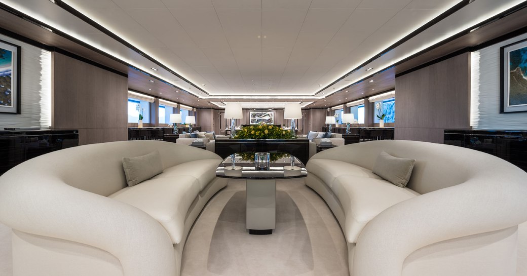 Interiors onboard charter yacht O'PTASIA