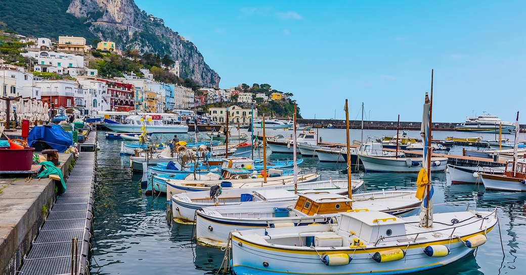 boats in marina in italy