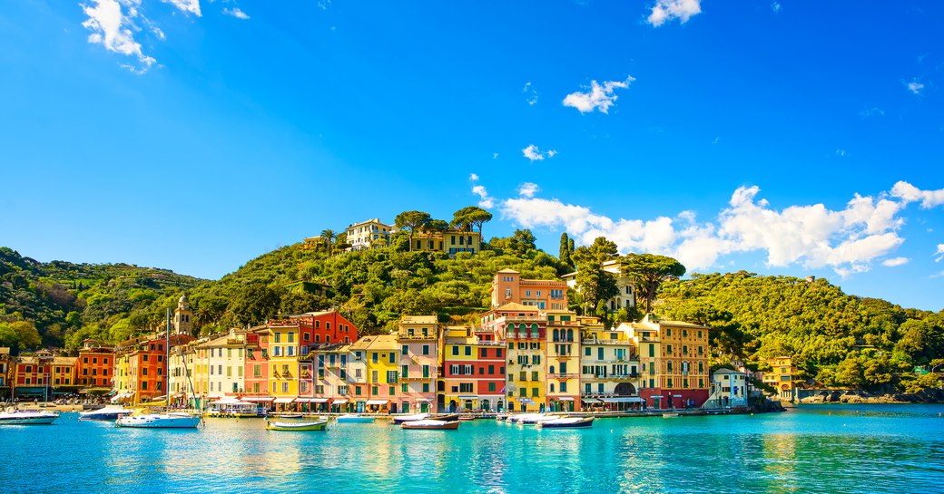 Portofino harbour with small boats, Italy