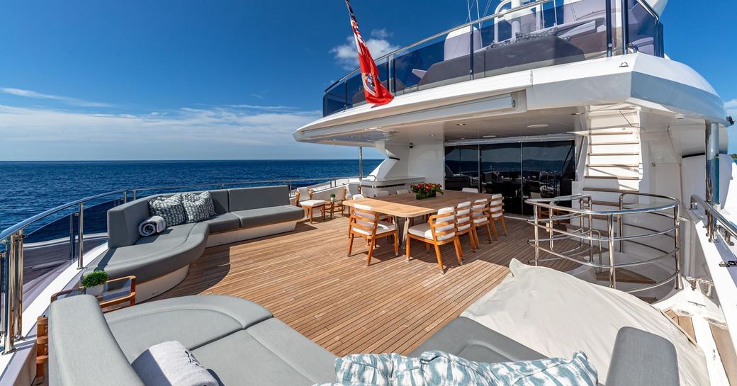 Exterior decks pace onboard charter yacht TC