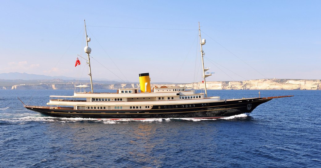 The majestic profile of superyacht NERO