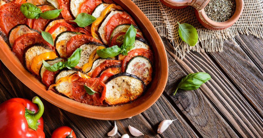 Ratatouille originating from Nice is served in the South of France