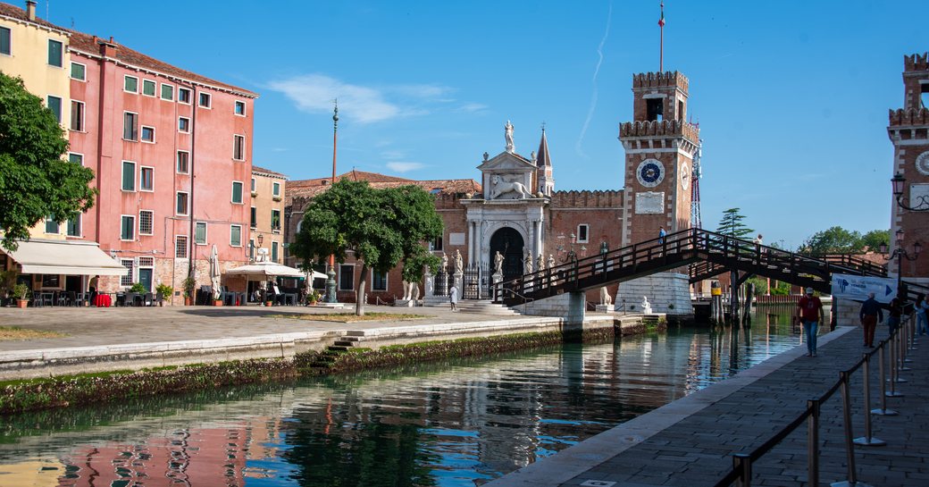 Overview of bridge in Venice Arsenal