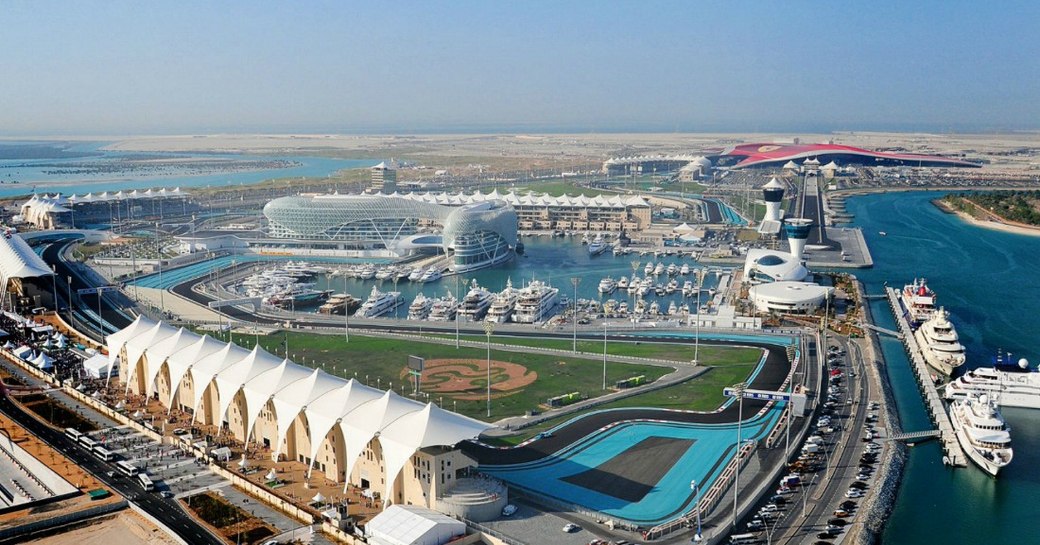 track and super yachts at the Abu Dhabi Grand Prix