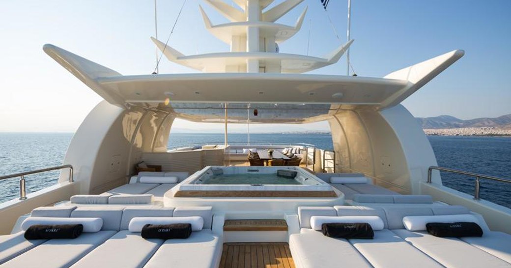 The sundeck of motor yacht O'PARI 3