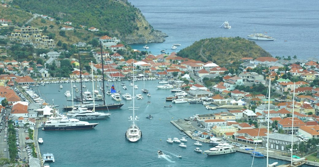 Sailing yachts at anchor in St Barths