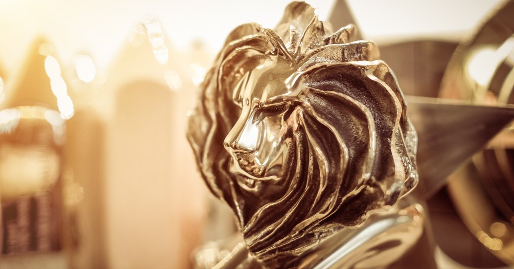 Close up of a Cannes Lions award.