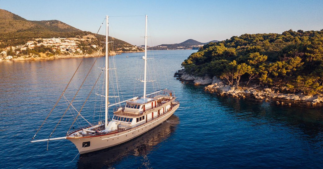luxury gulet corsario at anchor in croatia