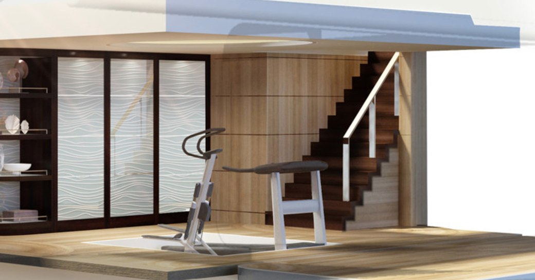 Gym set-up on yacht North Star