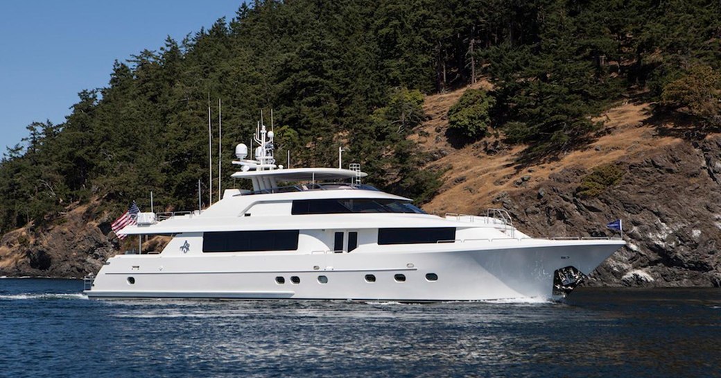 Motor yacht Black Swan cruising on charter