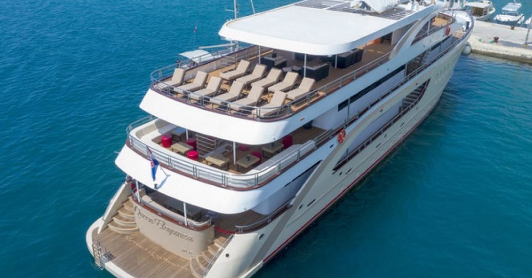 aft deck of yacht Queen Eleganza