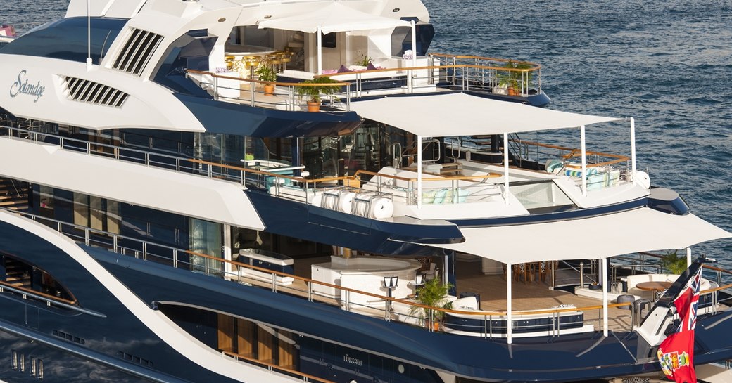 M/Y Solandge's vast deck spaces