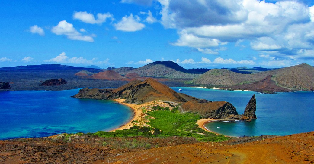 Pinnacle Rock on Bartolome Island in the Galapagos