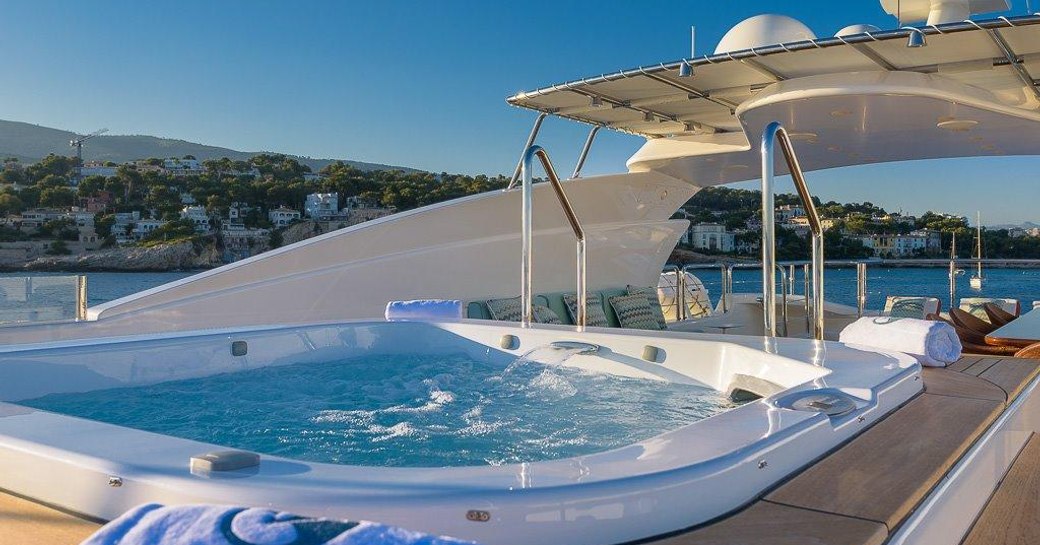 spa pool on the sundeck of motor yacht Africa I