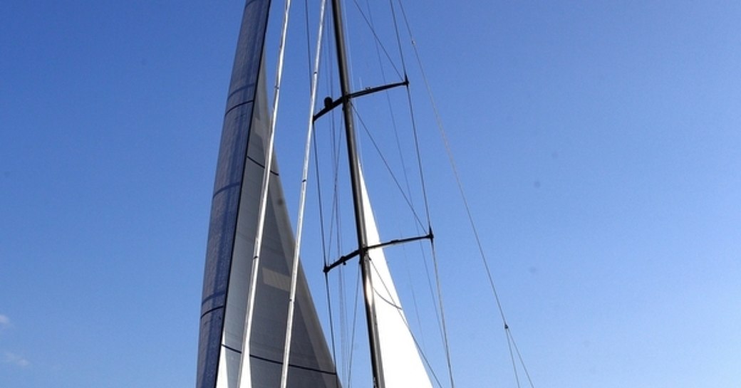 Perini Navi sailing yacht Perseus3 cruising in the Mediterranean