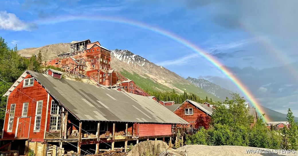 Wrangell-St. Elias National Park & Preserve building and rainbow
