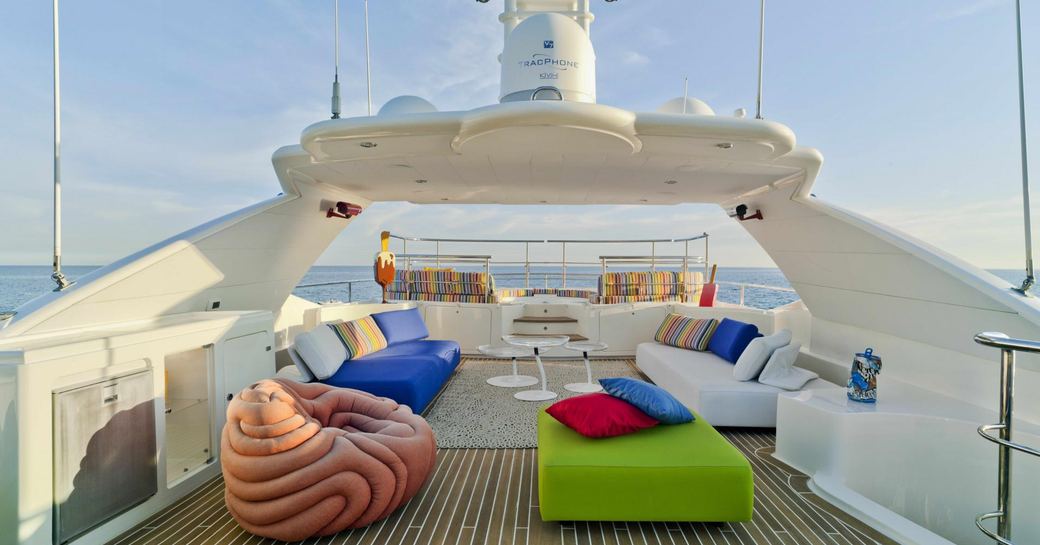 bunker sundeck with soft seating and jacuzzi in background 