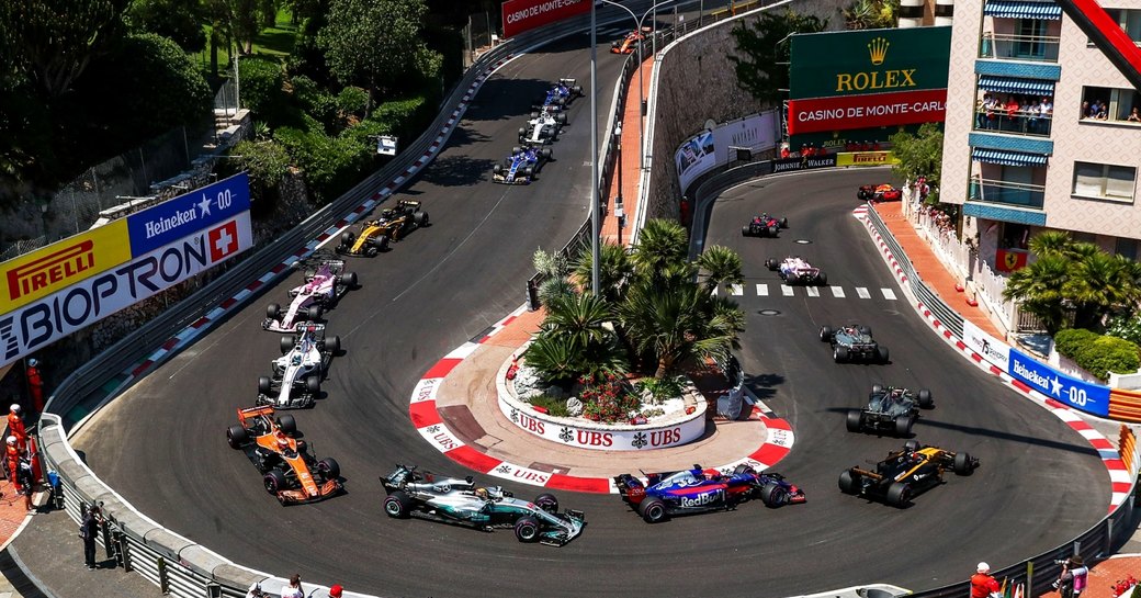 F1 cars on the Monaco Grand Prix track