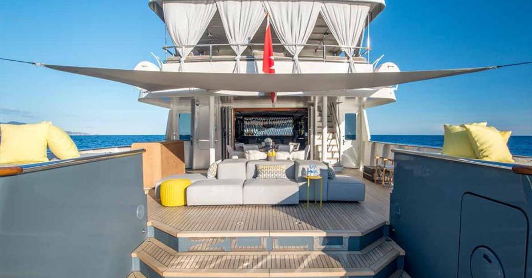 Aft deck on luxury yacht ZULU