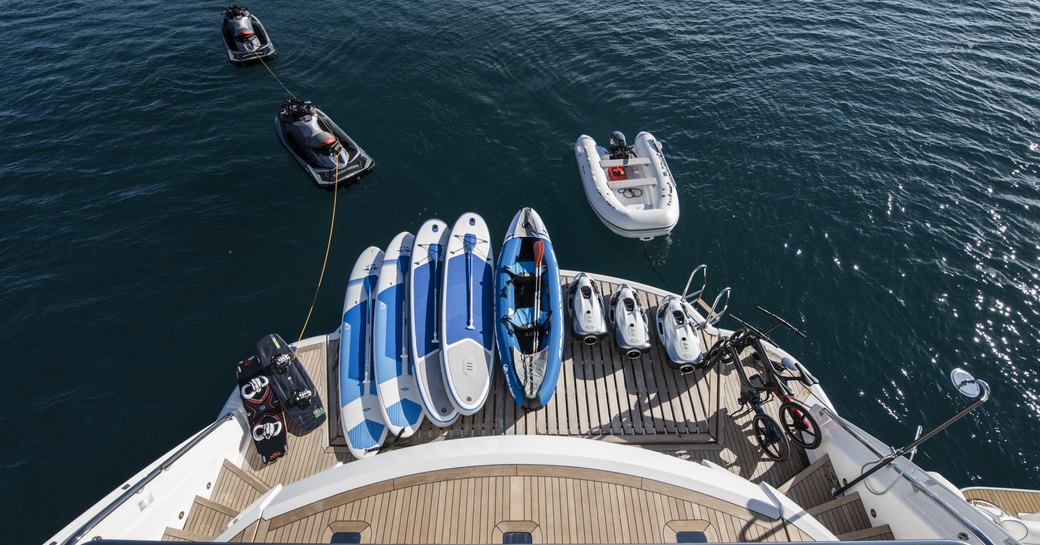water toys on board the Berco Voyager in Cannes Superyacht charter