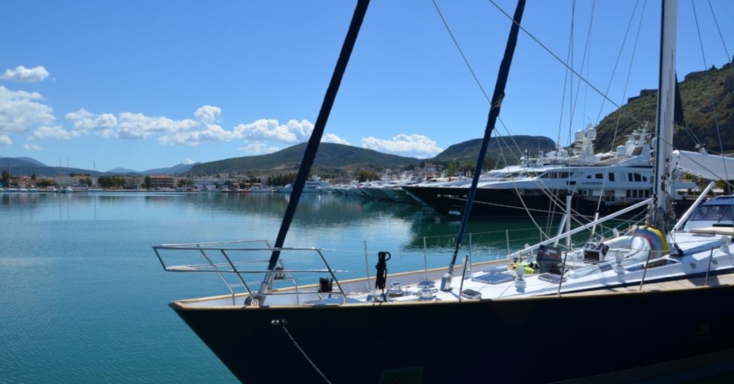 Superyachts in Nafplion during MEDYS 2014